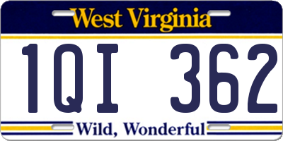 WV license plate 1QI362