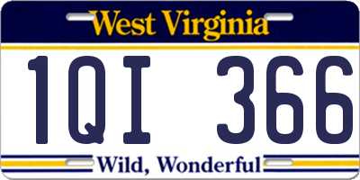 WV license plate 1QI366