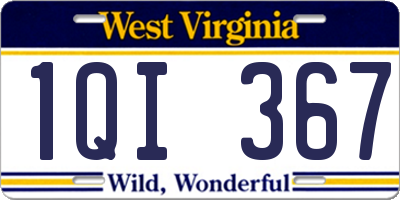 WV license plate 1QI367