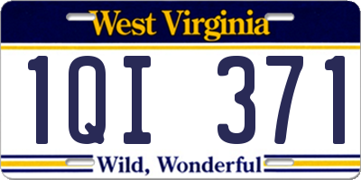 WV license plate 1QI371