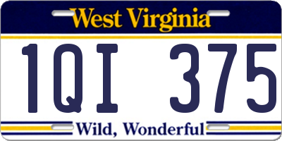 WV license plate 1QI375