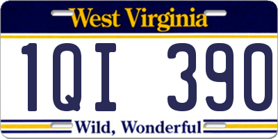 WV license plate 1QI390