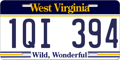 WV license plate 1QI394
