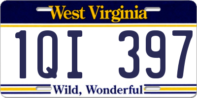 WV license plate 1QI397