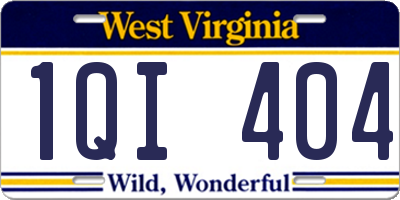 WV license plate 1QI404