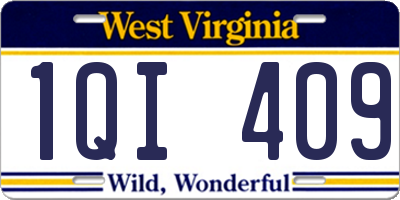 WV license plate 1QI409