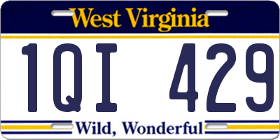 WV license plate 1QI429