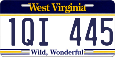 WV license plate 1QI445