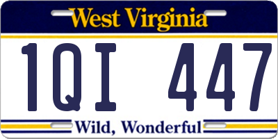 WV license plate 1QI447