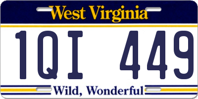 WV license plate 1QI449