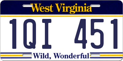 WV license plate 1QI451