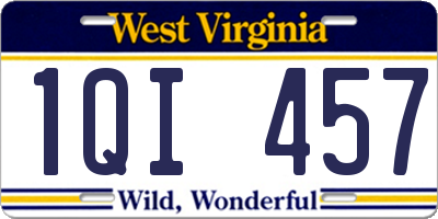 WV license plate 1QI457
