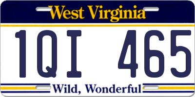 WV license plate 1QI465