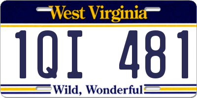 WV license plate 1QI481