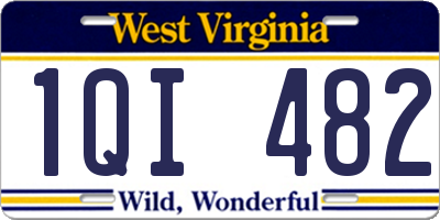 WV license plate 1QI482