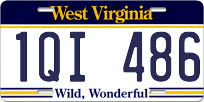 WV license plate 1QI486