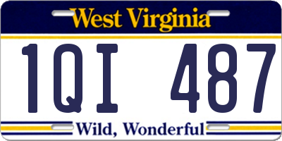 WV license plate 1QI487