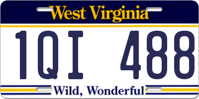 WV license plate 1QI488
