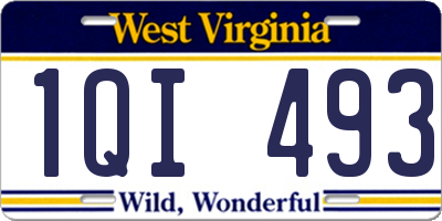 WV license plate 1QI493