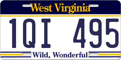 WV license plate 1QI495
