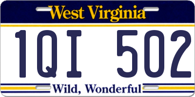 WV license plate 1QI502