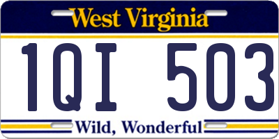 WV license plate 1QI503