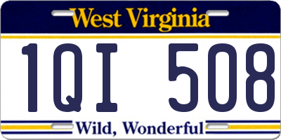 WV license plate 1QI508