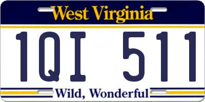 WV license plate 1QI511