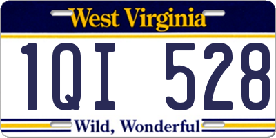 WV license plate 1QI528