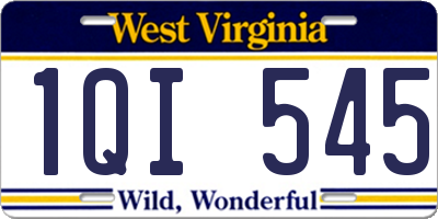 WV license plate 1QI545