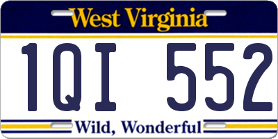 WV license plate 1QI552