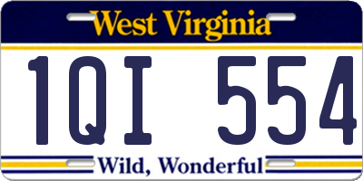 WV license plate 1QI554