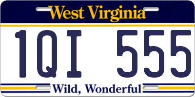 WV license plate 1QI555