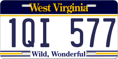 WV license plate 1QI577