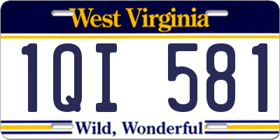 WV license plate 1QI581