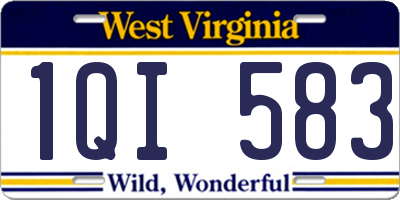 WV license plate 1QI583