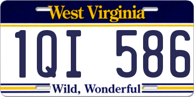 WV license plate 1QI586