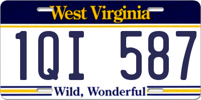 WV license plate 1QI587