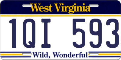 WV license plate 1QI593