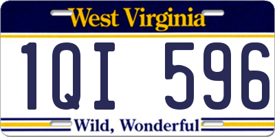 WV license plate 1QI596