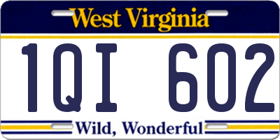 WV license plate 1QI602