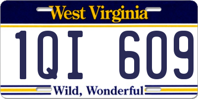WV license plate 1QI609