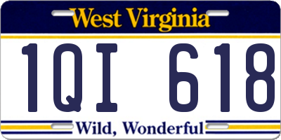 WV license plate 1QI618