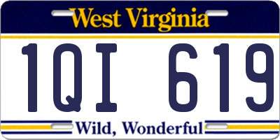 WV license plate 1QI619