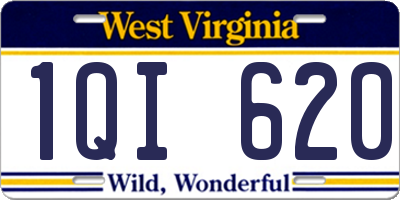 WV license plate 1QI620