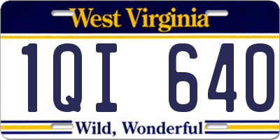 WV license plate 1QI640