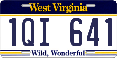 WV license plate 1QI641