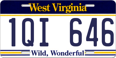 WV license plate 1QI646