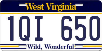 WV license plate 1QI650
