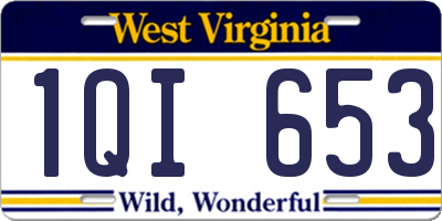 WV license plate 1QI653
